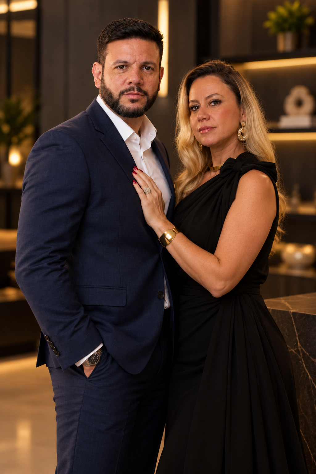 Kelvin e Priscila Franco abraçados